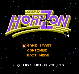 Over Horizon title screen for NES